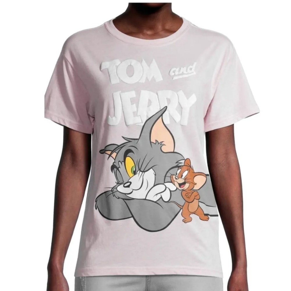 Tom & Jerry Pink Shirt Sleeve Top Sz XXL